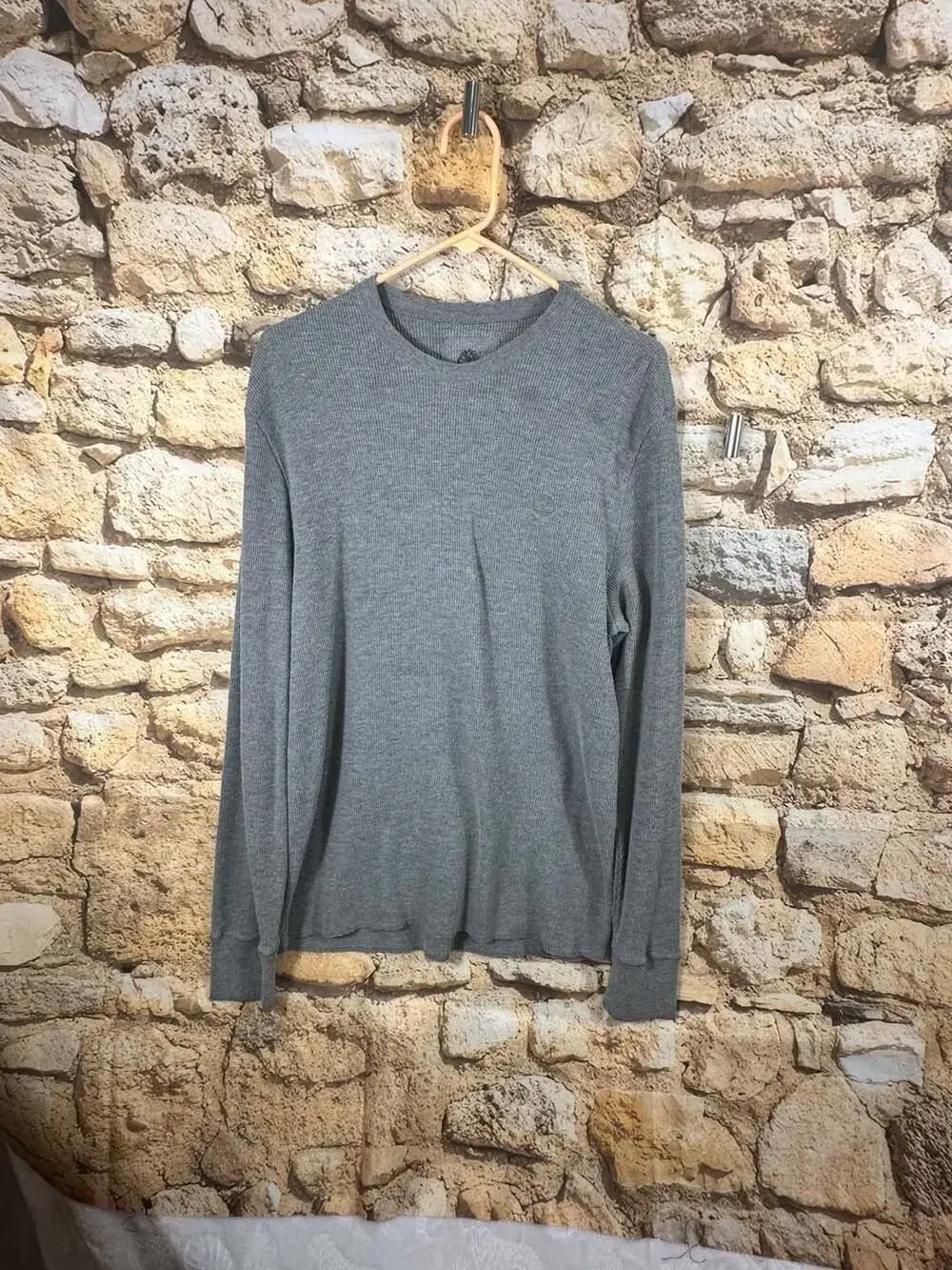 Timberland Waffle Knit Long Sleeve Crewneck Size L Gray